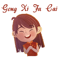 cinsonart girl chinese gong xi fa cai lunar Sticker