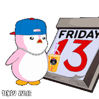 Friday The 13Th Penguin Sticker by Pengu Juice Co.