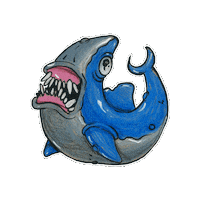 Draw Shark Sticker by BOYISHMIND
