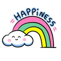 Hypersve happy kawaii rainbow feliz Sticker