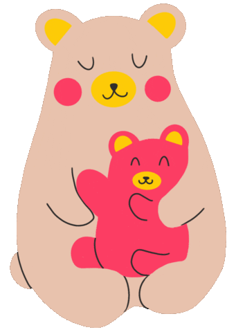 FamilyNotes giphyupload pink bear hugs Sticker