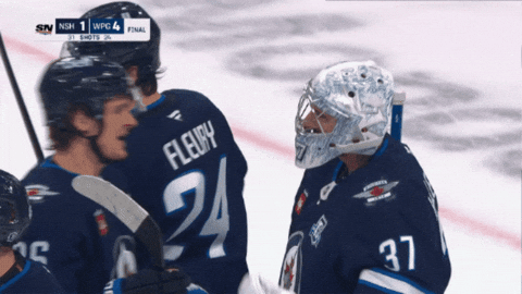 Happy Connor Hellebuyck GIF by Winnipeg Jets
