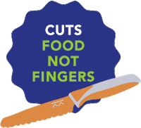 Kiddikutter cutsfoodnotfingers kidsknife childsknife kiddikutterknife Sticker