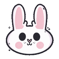 warriorartistt happy smile white bunny Sticker