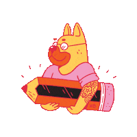 studioslatem dog illustration artist drawing Sticker