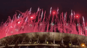Cheers Erupt as Fireworks Rise From Tokyo Olympic Stadium