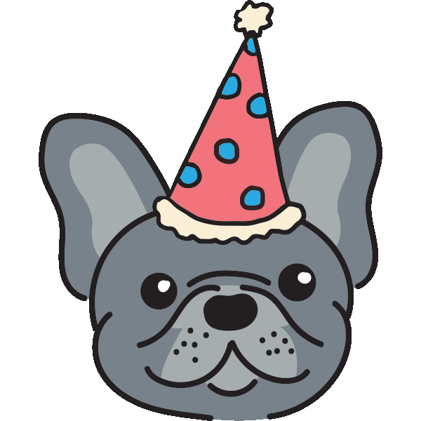 French Bulldog Party Hat Sticker by Morty The Pug