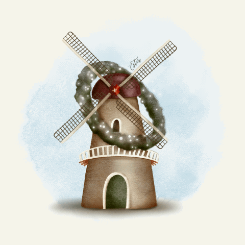 ByEstrella giphyupload christmas kerst windmill GIF