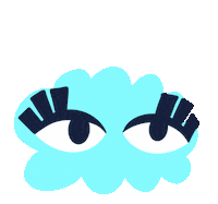 alixosdesigns blue eyes thinking cloud Sticker