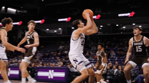 Hooping Slam Dunk GIF by Northwestern Athletics