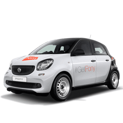 Happy Fun Sticker by Pony Car Sharing