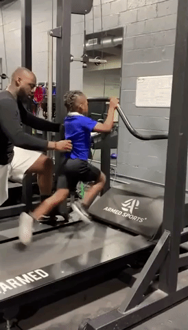 Junior Olympian Shows His Speed on Treadmill