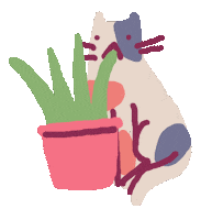 Cat Flower Sticker by Sara Maese