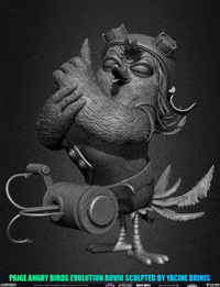 YacineBRINIS angry birds collectibles paige zbrush GIF
