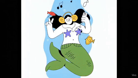 miguelangelcamprubi giphyupload music mermaid headphones GIF
