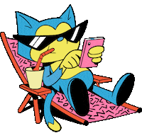 Cat Summer Sticker by Airplan