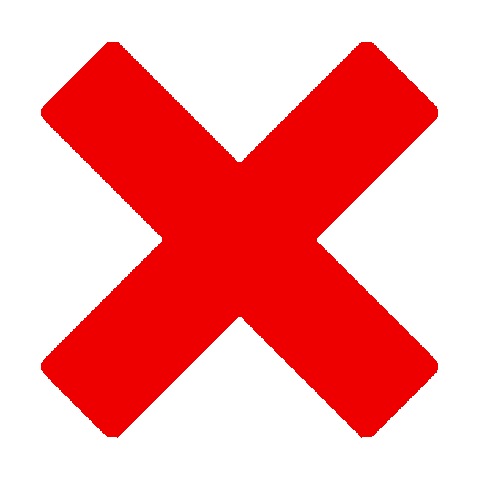 GIF de pegatina. Pulsos horribles en forma de X roja que ocupan todo el marco.