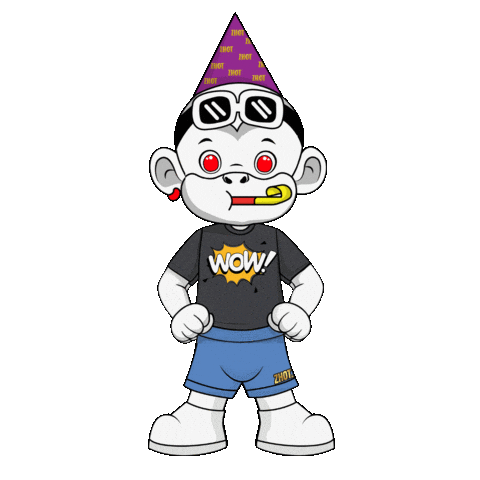 White Monkey Wow Sticker by Zhot