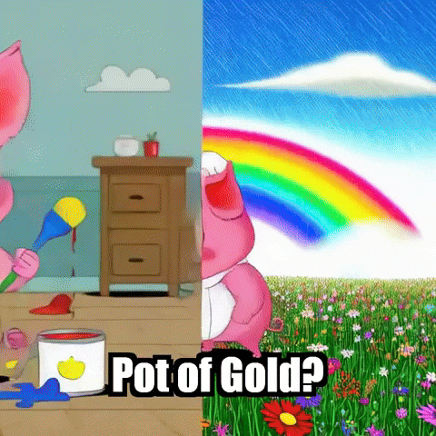 Rainbow Rain GIF by The Pigasso