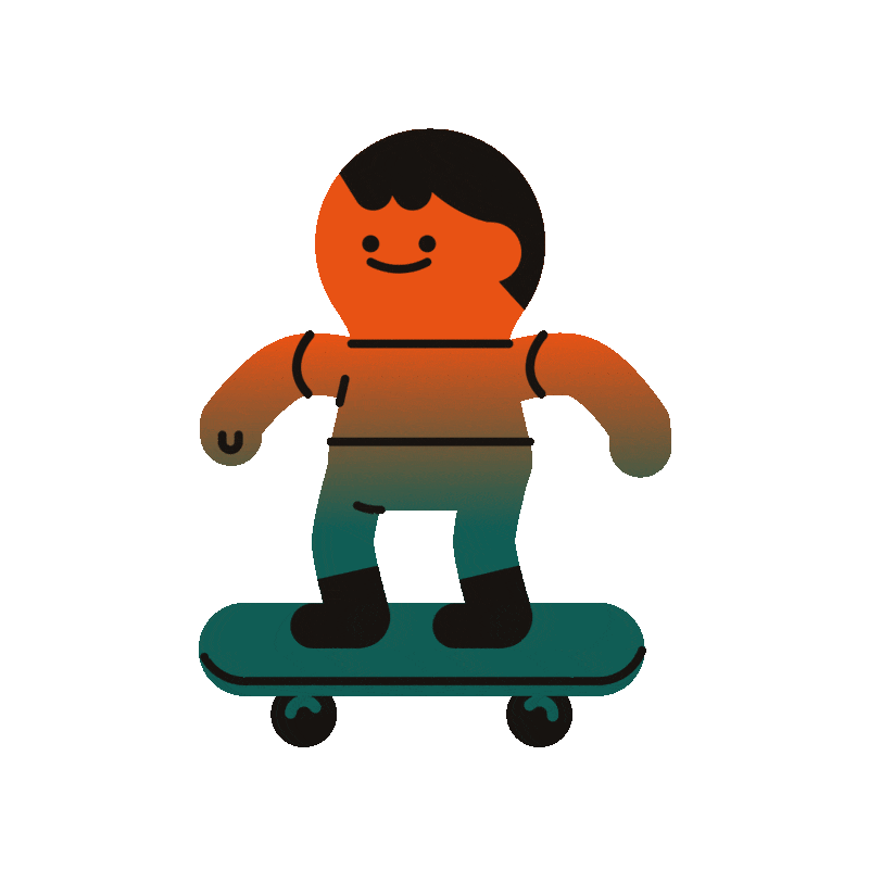 happy skate Sticker by Alberto Pozo