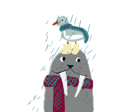 khibou giphyupload illustration snow winter Sticker