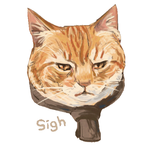 jemlington cat sad tired smh Sticker
