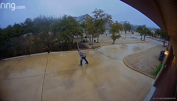Man Slips While Salting Driveway as Temperatures Plummet in Central Texas