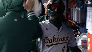 Flexing Home Run GIF by Oakland Athletics