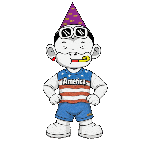 Party Monkey Lets Go Usa Sticker by Zhot