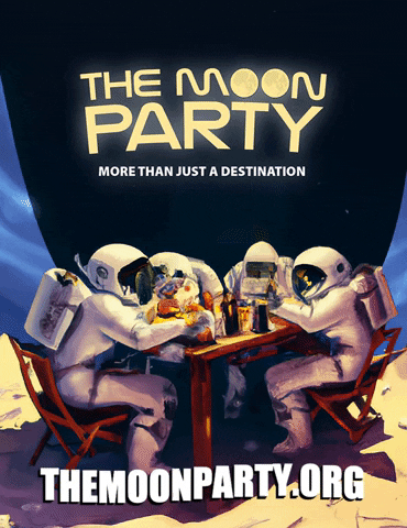 themoonparty giphygifmaker party space moon GIF