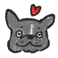 ewokakuhitoyu 犬 手書き ゆるい 顔 Sticker