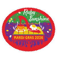 BrunchWithRuby brunch mardi gras ruby slipper ruby sunshine Sticker