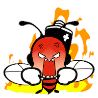 Peebeez angry red upset rage Sticker