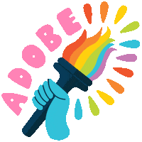 gay pride love Sticker by Adobe
