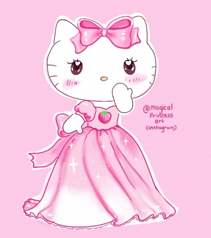 magicalprincessart pink kawaii princess hello kitty GIF