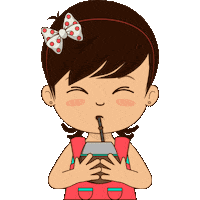 luurzagaste cute girl baby drinking Sticker