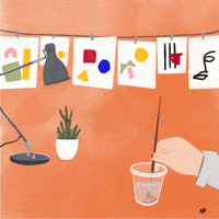 NPoeppl art studio painting desk GIF