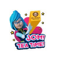 Tea Time Sticker by OLDTOWN White Coffee