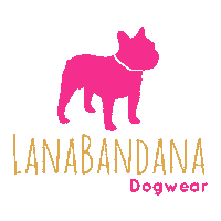 LanaBandanaDogwear pink bulldog frenchie roze Sticker