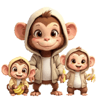 Cute Monkeys Sticker