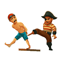 Scared Pirate Sticker by Four Strokes