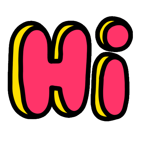 Pink Hello Sticker by Poppy Deyes