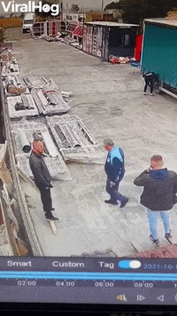 Man Slips And Falls On Wood Plank GIF by ViralHog