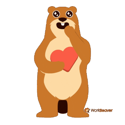 Blushing I Love You Sticker by WorkBeaver