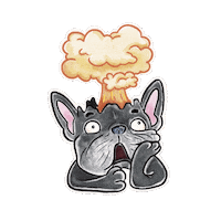 stefdubbs surprised frenchie french bulldog mindblown Sticker