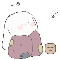 ttengs 하트 bum 귀여운 토끼 Sticker