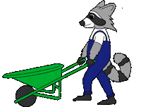 BreakfastxLunchxDinner raccoon compost wheelbarrow blue earth Sticker