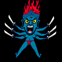 Mangoosta animation fire monster goddess GIF