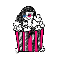jasminilustra movie popcorn jasminilu Sticker