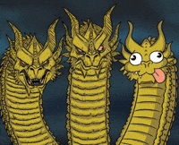 Serious King Ghidorah GIF